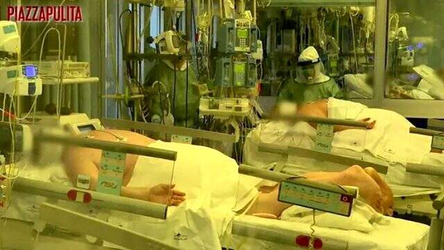 İtalya'da koronavirüs hastalarının tedavi gördüğü bir hastane odasının görüntüleri ortaya çıktı