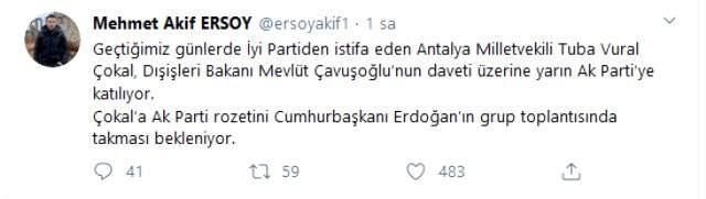 İYİ Parti'den istifa eden Tuba Vural Çokal, AK Parti'ye geçiyor