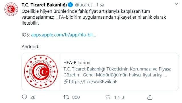 Koronavirüs sonrası Ticaret Bakanlığı'ndan haksız fiyat artışı uyarısı: İhbar edin