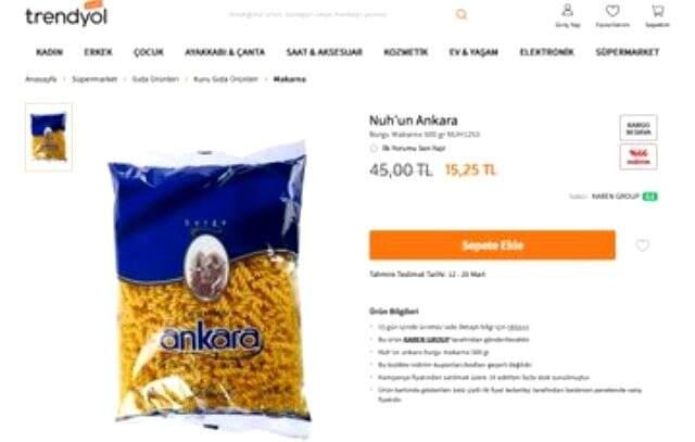 Makarnada tepki çeken fahiş fiyatlar sonrası Trendyol ve Nuh'un Ankara'dan açıklama geldi.