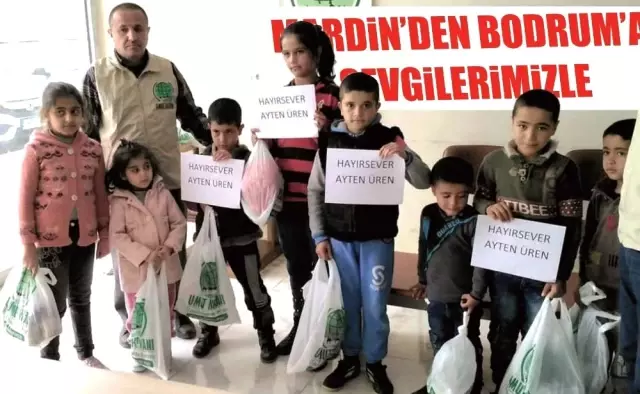 Bodrum'dan Mardinli yetimlere uzanan yardım eli