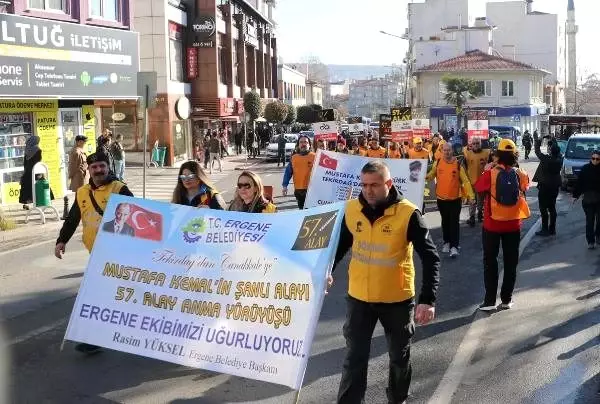 Tekirdağ'dan Çanakkale'ye 57'nci Alay yürüyüşü başladı Tekirdağ'dan Çanakkale'ye 57'nci Alay yürüyüşü başladı