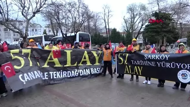 EDİRNE 57'nci Alay korteji, Keşan'a ulaştı EDİRNE 57'nci Alay korteji, Keşan'a ulaştı