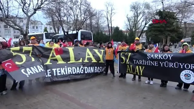 EDİRNE 57'nci Alay korteji, Keşan'a ulaştı EDİRNE 57'nci Alay korteji, Keşan'a ulaştı