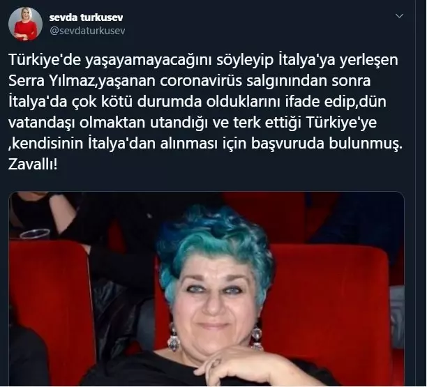 İtalya'da yaşayan Serra Yılmaz Türkiye'ye mi geliyor? İtalya'da yaşayan Serra Yılmaz Türkiye'ye mi geliyor?