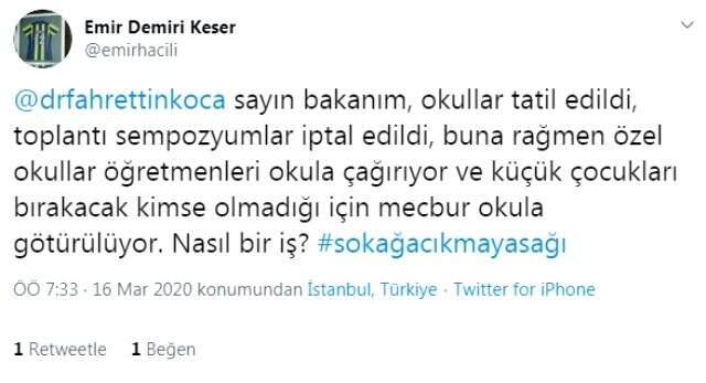 Koronavirüsün yayılmasının ardından vatandaşların bir talebi var: Sokağa çıkma yasağı gelsin.