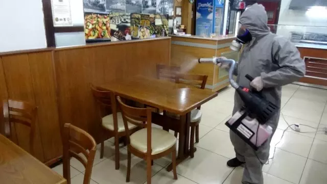 Lokantalar dezenfekte ediliyor