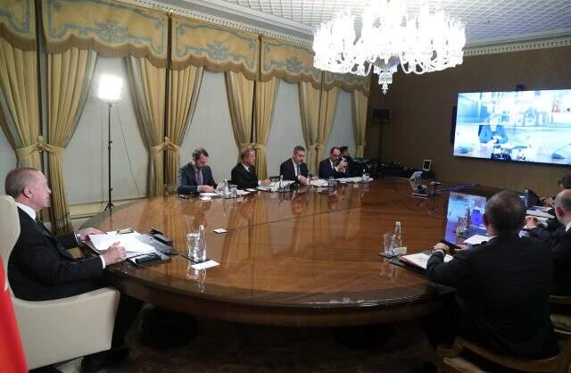 Cumhurbaşkanı Erdoğan'ın, Almanya, İngiltere ve Fransa liderleriyle yaptığı telekonferans sona erdi