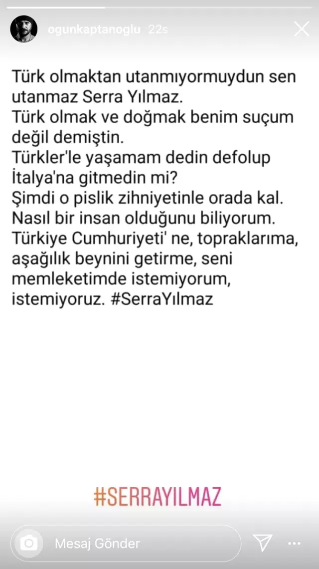 Ünlü oyuncu, Serra Yılmaz hakkında şok edici ifadeler kullandı Ünlü oyuncu, Serra Yılmaz hakkında şok edici ifadeler kullandı
