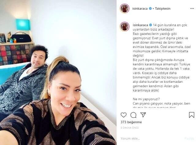 Yurt dışından gelen Işın Karaca karantina süresine uymadıkları iddiası hakkında ilk kez konuştu