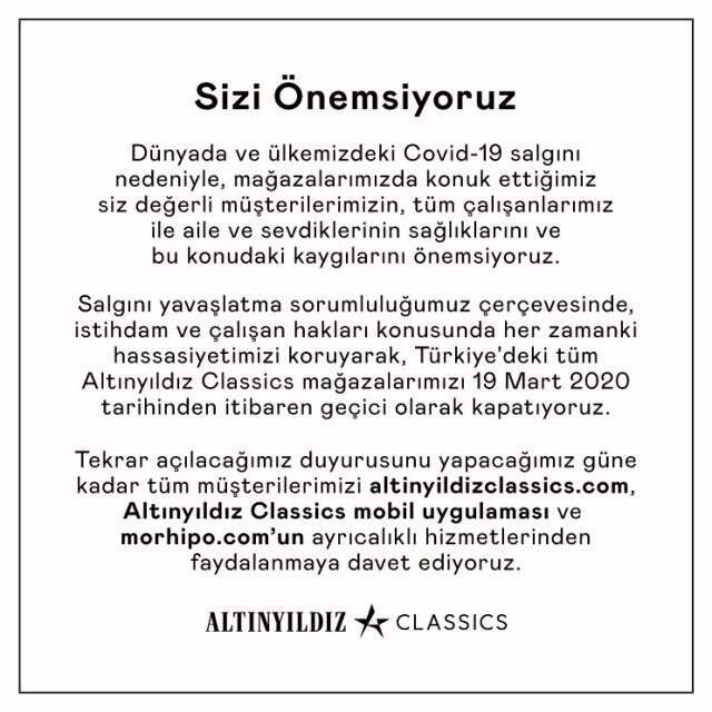 5 büyük tekstil markası, koronavirüs nedeniyle tüm mağazalarını kapatma kararı aldı