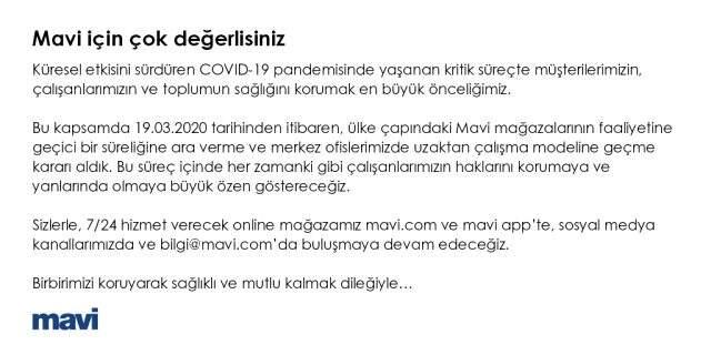 Boyner, YKM ve Mavi, koronavirüs nedeniyle tüm mağazalarını kapatma kararı aldı