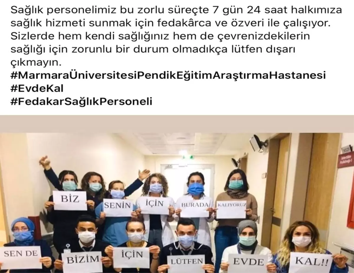 Sağlık çalışanlarından vatandaşlara evinizden çıkmayın uyarısı