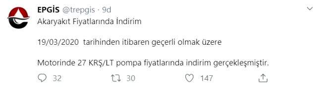 Son Dakika: Motorine 27 kuruş indirim geldi