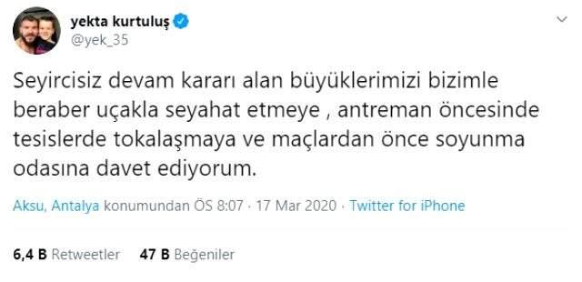 Süper Lig ve TFF 1. Lig'de maçların devam etmesine, futbolcular tepki gösterdi