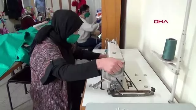 ANTALYA Kumluca HEM'de maske üretimi ANTALYA Kumluca HEM'de maske üretimi