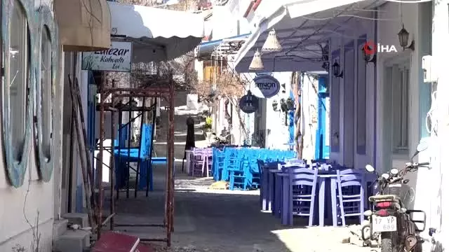 Bozcaada'da korona virüs önlemi Bozcaada'da korona virüs önlemi