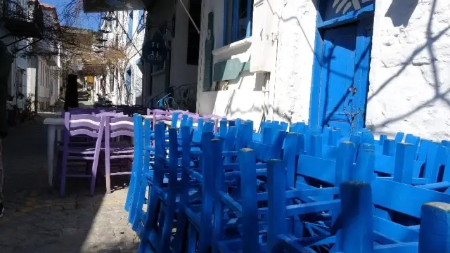 Bozcaada'da korona virüs önlemi Bozcaada'da korona virüs önlemi