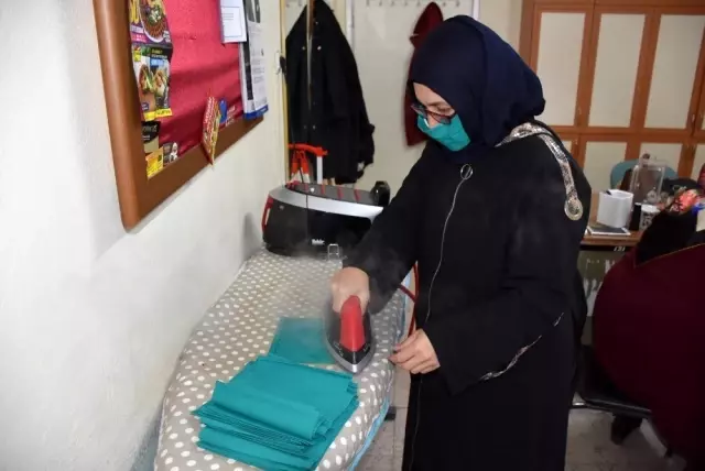 Halk eğitim merkezinden virüse maske desteği Halk eğitim merkezinden virüse maske desteği