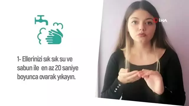 Bozüyük'ten işaret dilinde evde kalın çağrısı Bozüyük'ten işaret dilinde evde kalın çağrısı