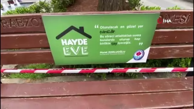 Trabzon'da Korona'ya karşı 'Banklara şerit' önlemi Trabzon'da Korona'ya karşı 'Banklara şerit' önlemi