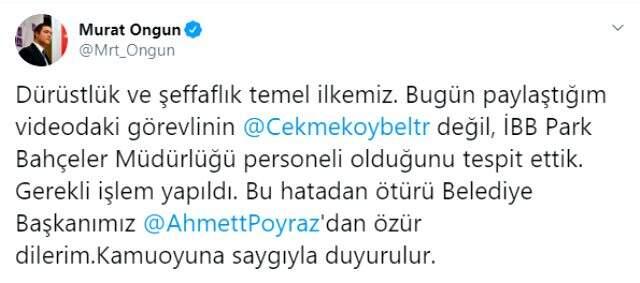 İBB Sözcüsü Murat Ongun, AK Partili Çekmeköy Belediye Başkanı'ndan özür diledi