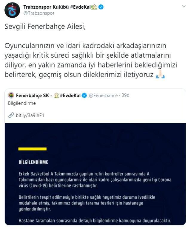 Koronavirüs açıklaması sonrası Barcelona'dan F.Bahçe'ye destek mesajı