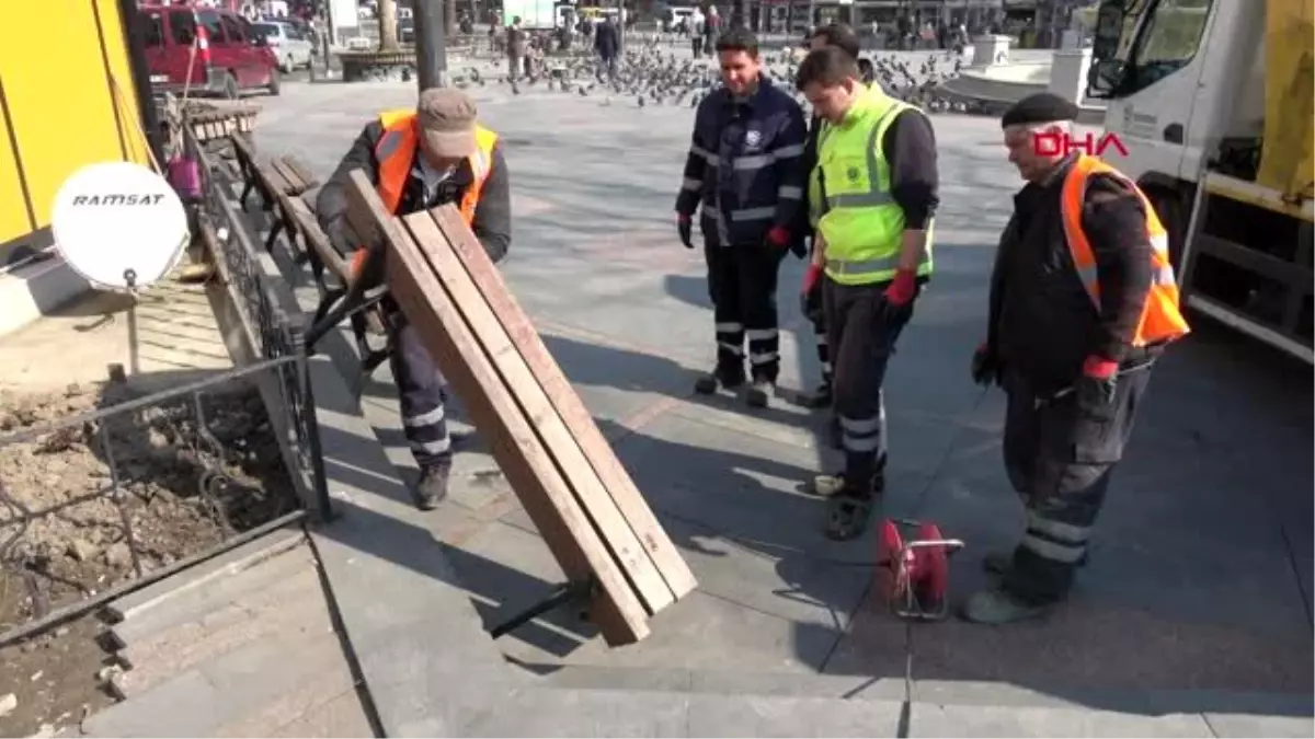 Tekirdağ'da oturma bankları kaldırılıyor