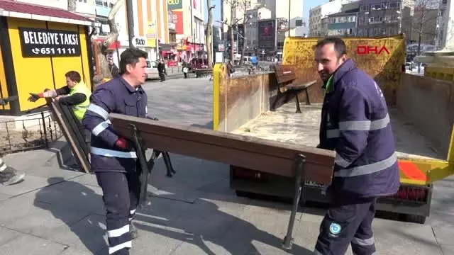 Tekirdağ'da oturma bankları kaldırılıyor