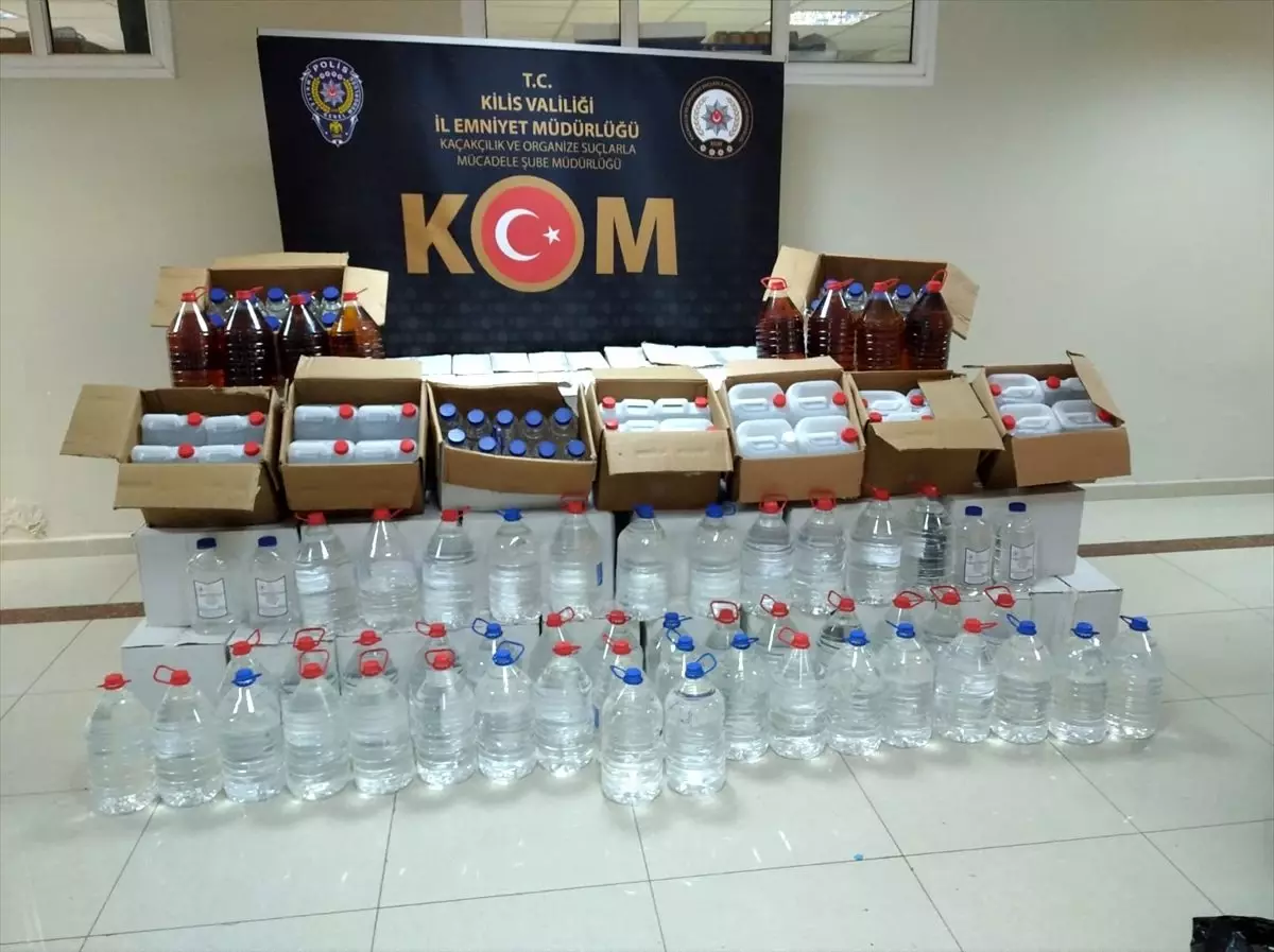 Kilis'te 1843 litre sahte içki ele geçirildi