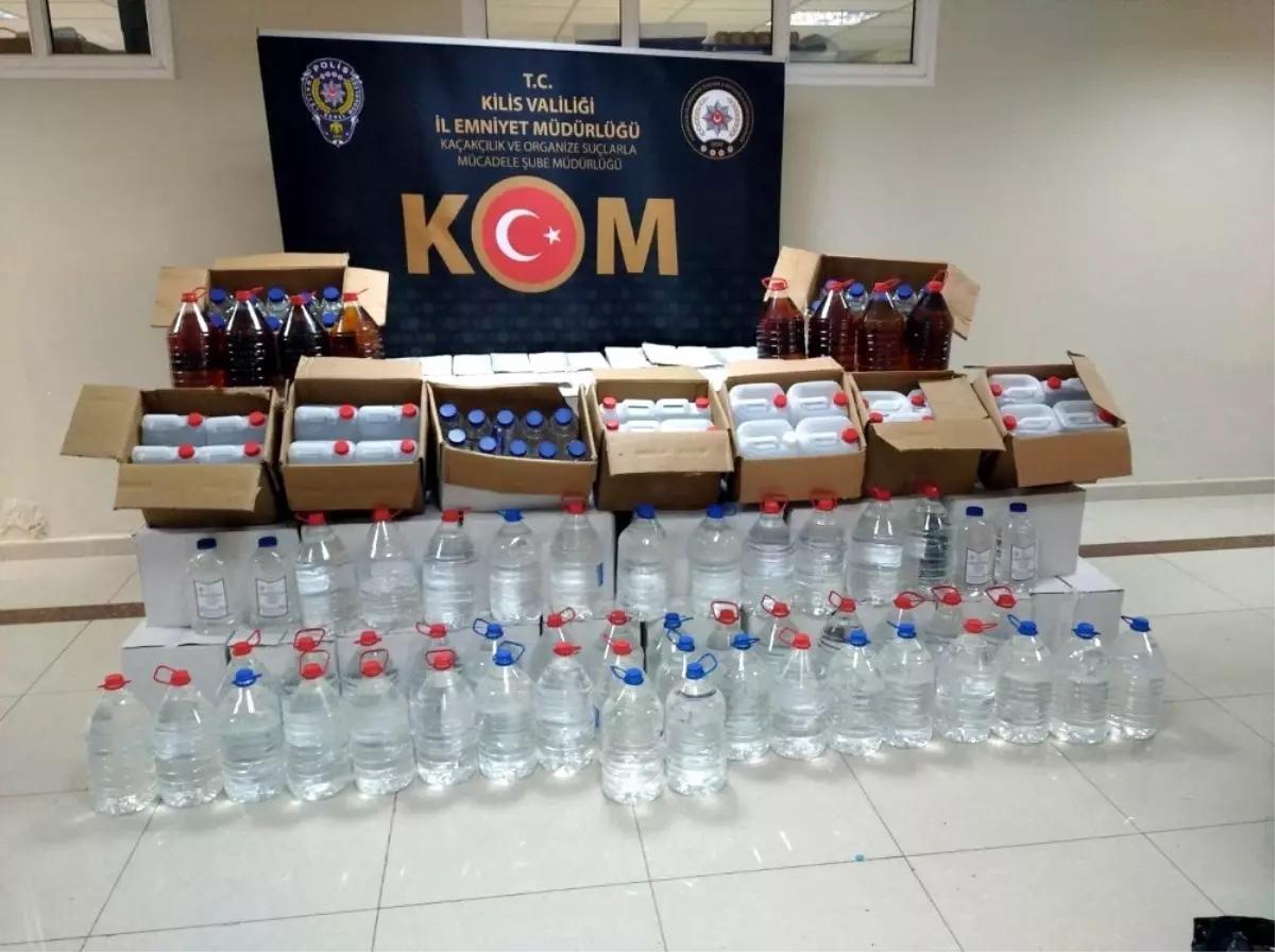 Kilis'te kaçak içki ele geçirildi