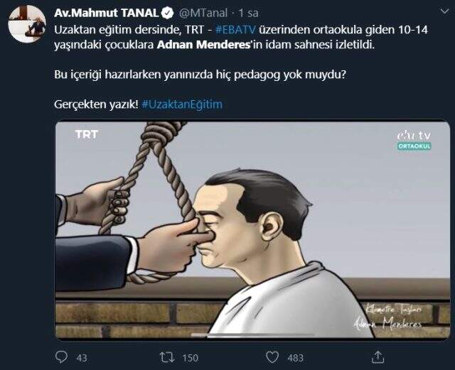 Uzaktan eğitimin ilk gününde çocuklara izletilen görüntü sosyal medyayı ayağa kaldırdı
