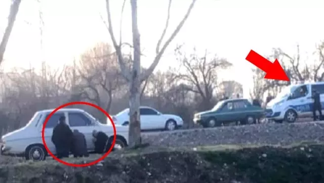 65 yaş üstü 3 kişi, polise yakalanmamak için otomobilin arkasına saklandı