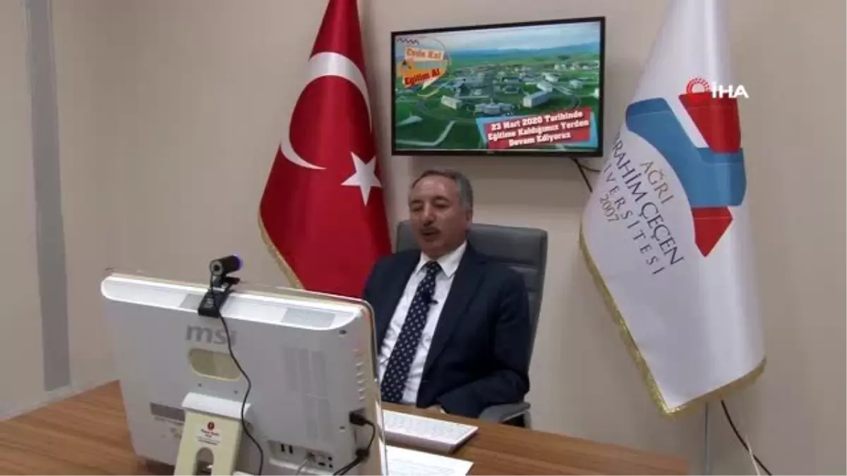 AİÇÜ’de uzaktan eğitimin ilk dersini Rektör Prof. Dr. Karabulut yaptı