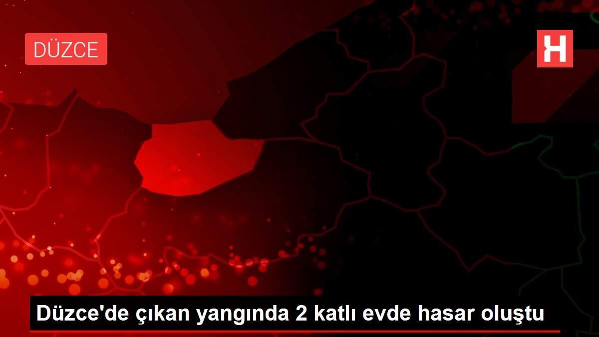 Düzce'de çıkan yangında 2 katlı evde hasar oluştu