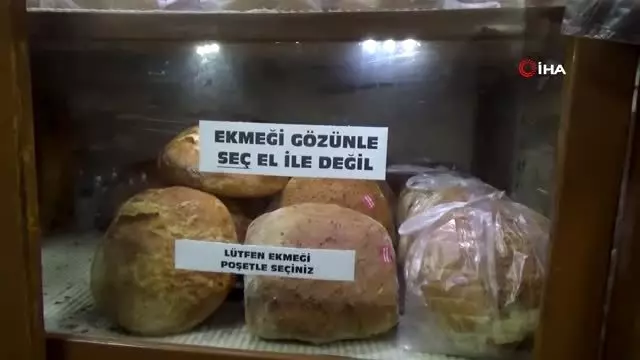Düzce'de ekmeklere korona virüs tedbiri Düzce'de ekmeklere korona virüs tedbiri