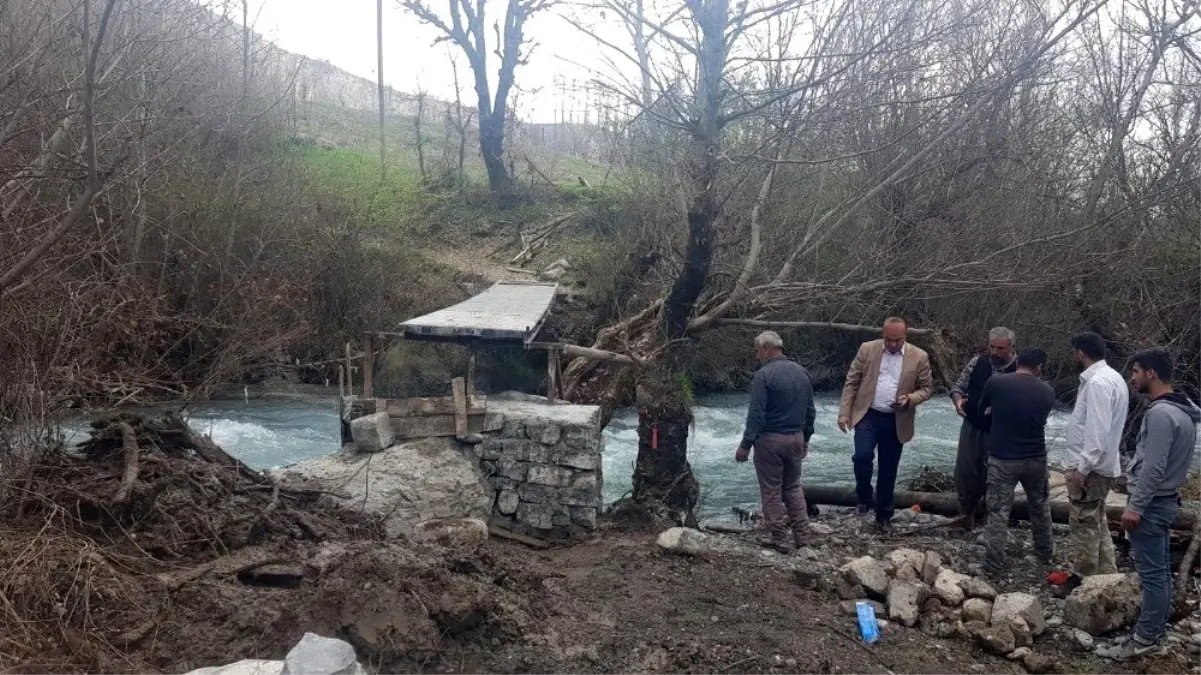 Teröristler köprü inşaatına mayın yerleştirmiş