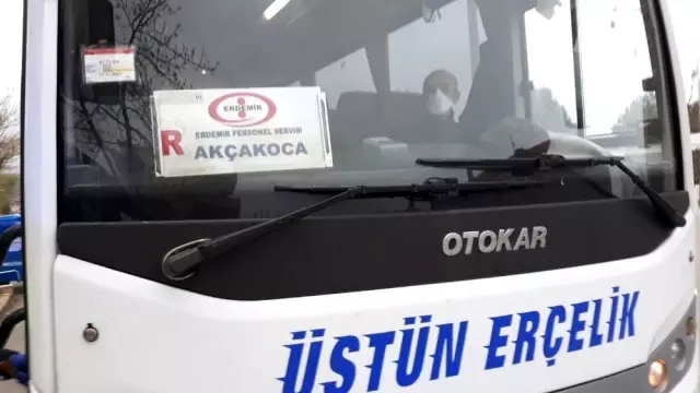 Akçakoca'da polisten otobüslerde korona virüs denetimi