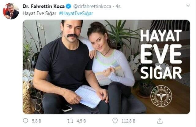 Burak Özçivit ve Fahriye Evcen 'Hayat Eve Sığar' kampanyasına destek oldu