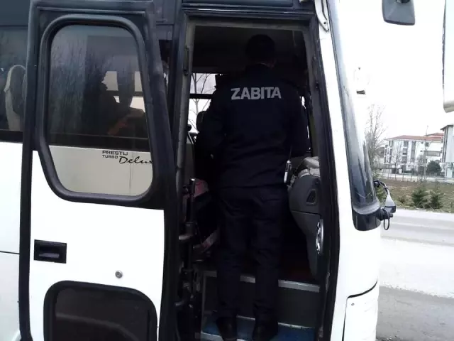 Otobüslerde korona virüs denetimi Otobüslerde korona virüs denetimi