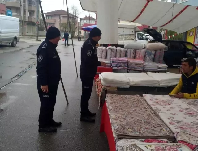 Pazaryerinde korona virüs denetimleri