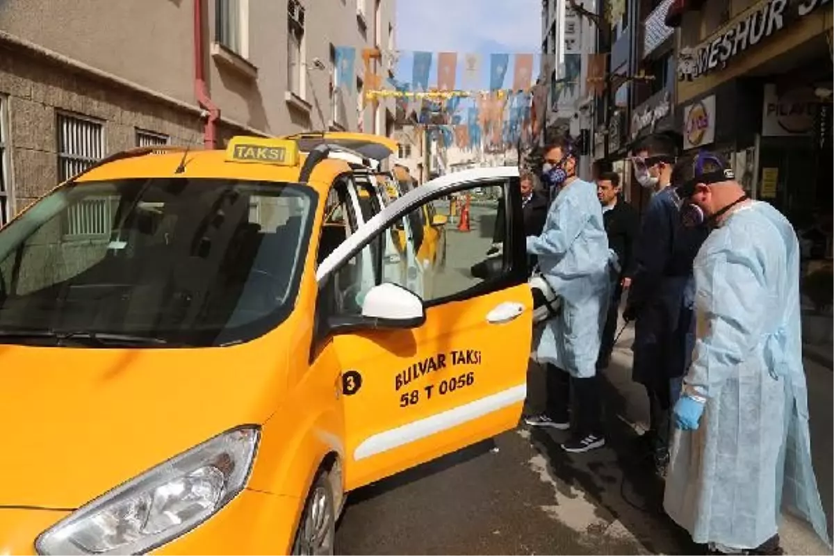 Sivas'ta taksiler dezenfekte edildi, iş yerleri denetlendi