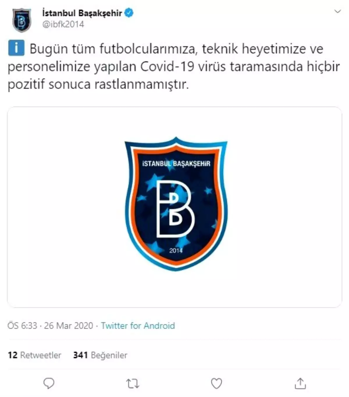 Başakşehir'den koronavirüs açıklaması