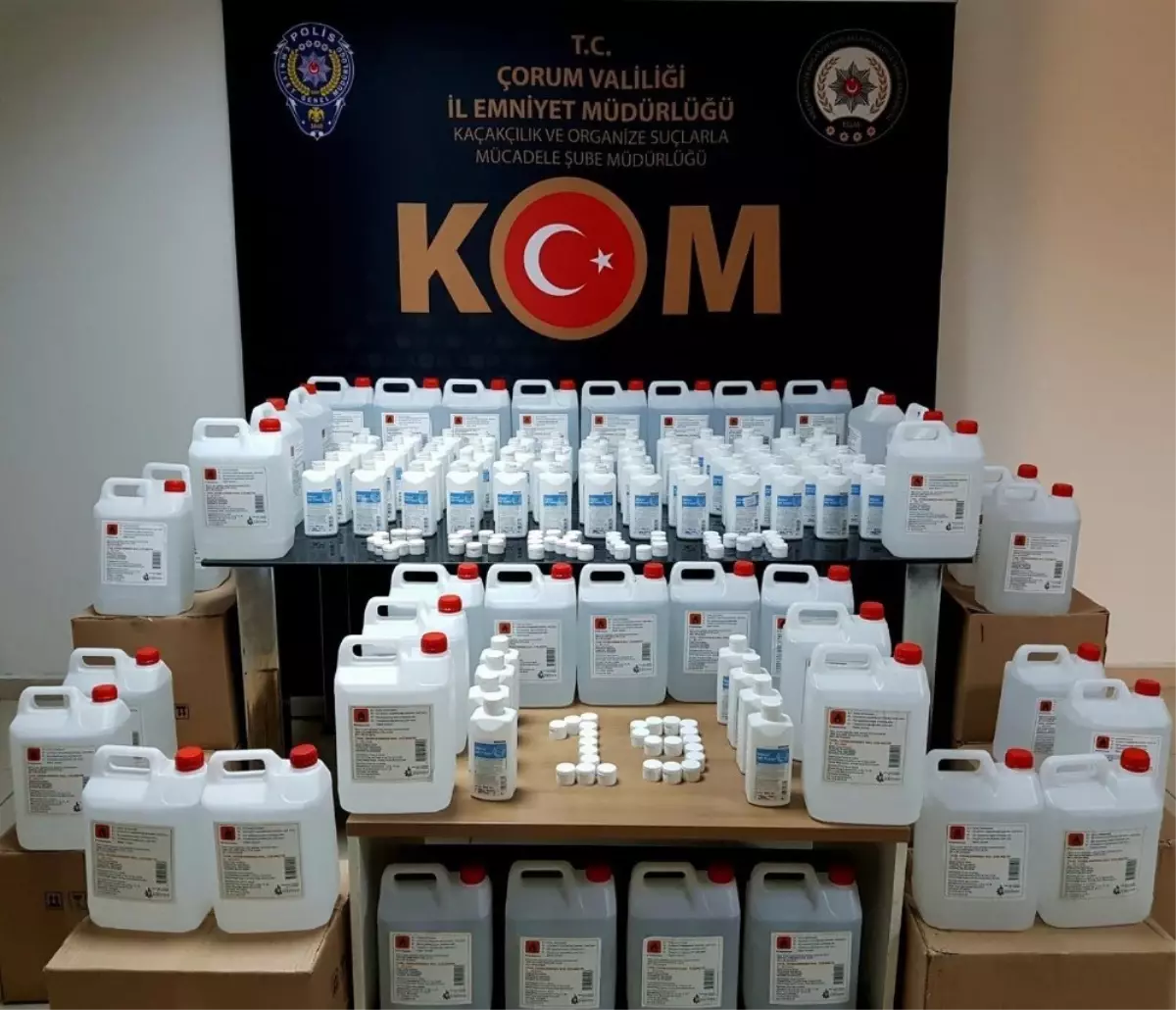 Çorum'da sahte dezenfektan üreten 1 kişi gözaltına alındı