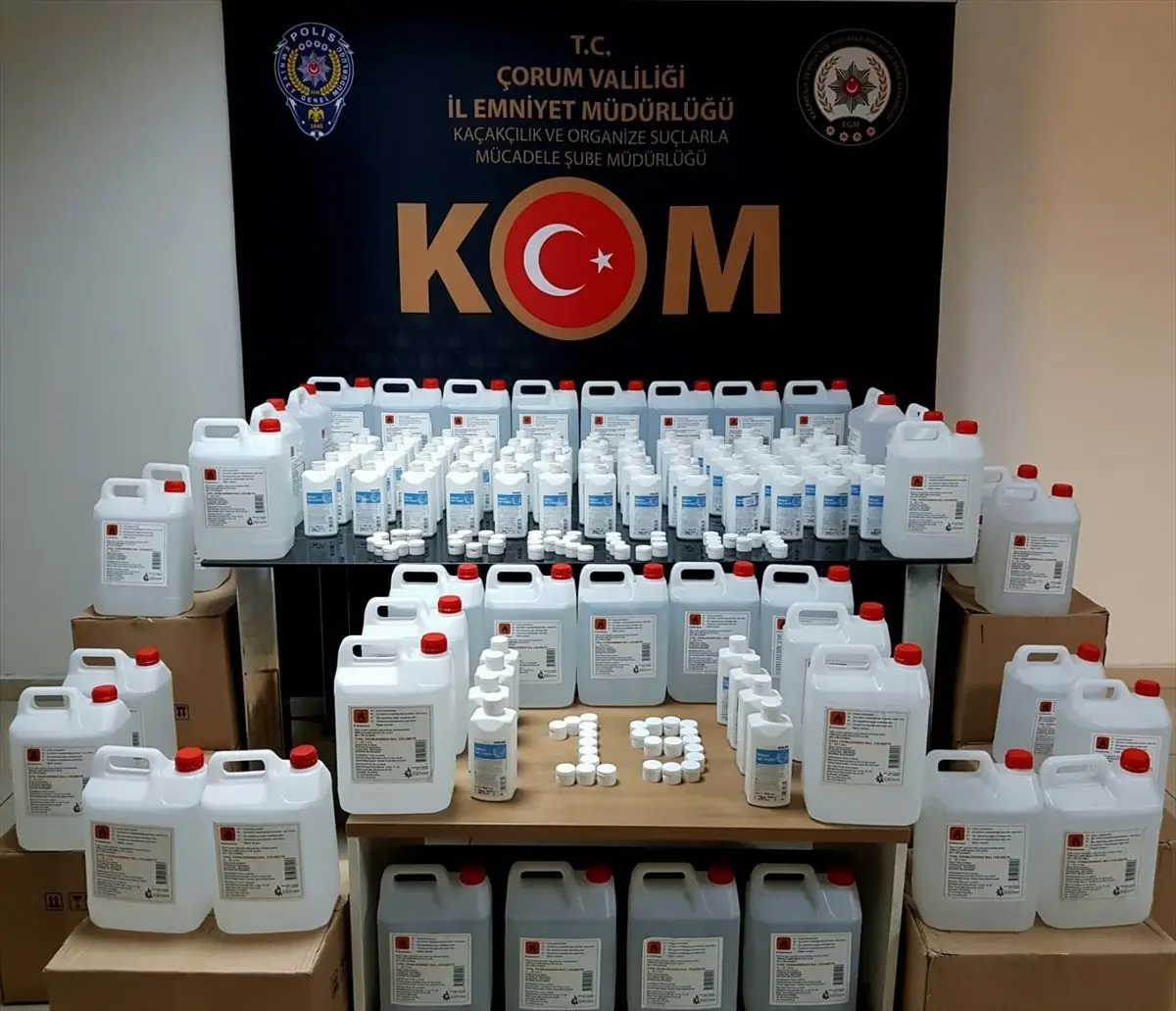 Çorum'da sahte dezenfektan ürettiği iddiasıyla 1 kişi gözaltına alındı