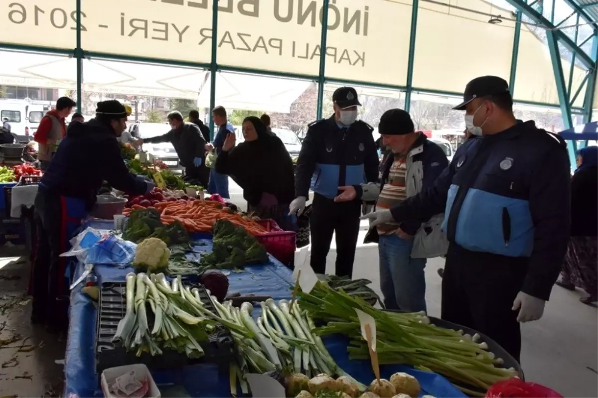 İnönü kapalı pazar yerinde koronavirüs önlemleri
