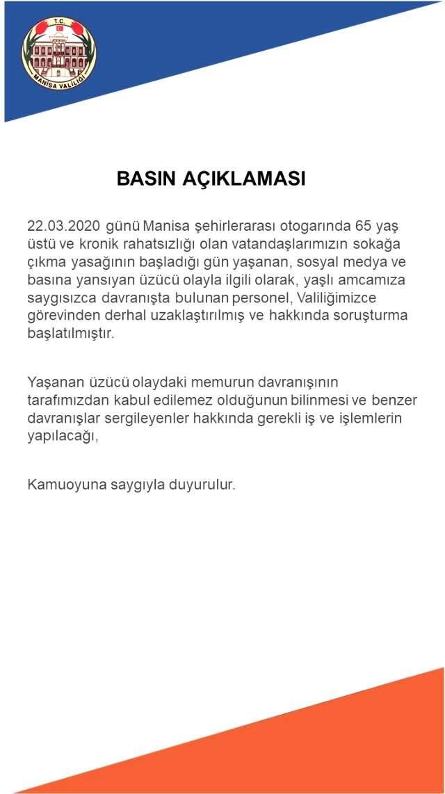 Manisa'da bir polis memurunun yaşlı bir adama bağırması sosyal medyada tepki topladı