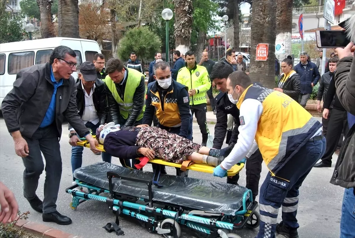 Ödemiş'te elektrikli bisikletin çarptığı yaşlı kadın yaralandı