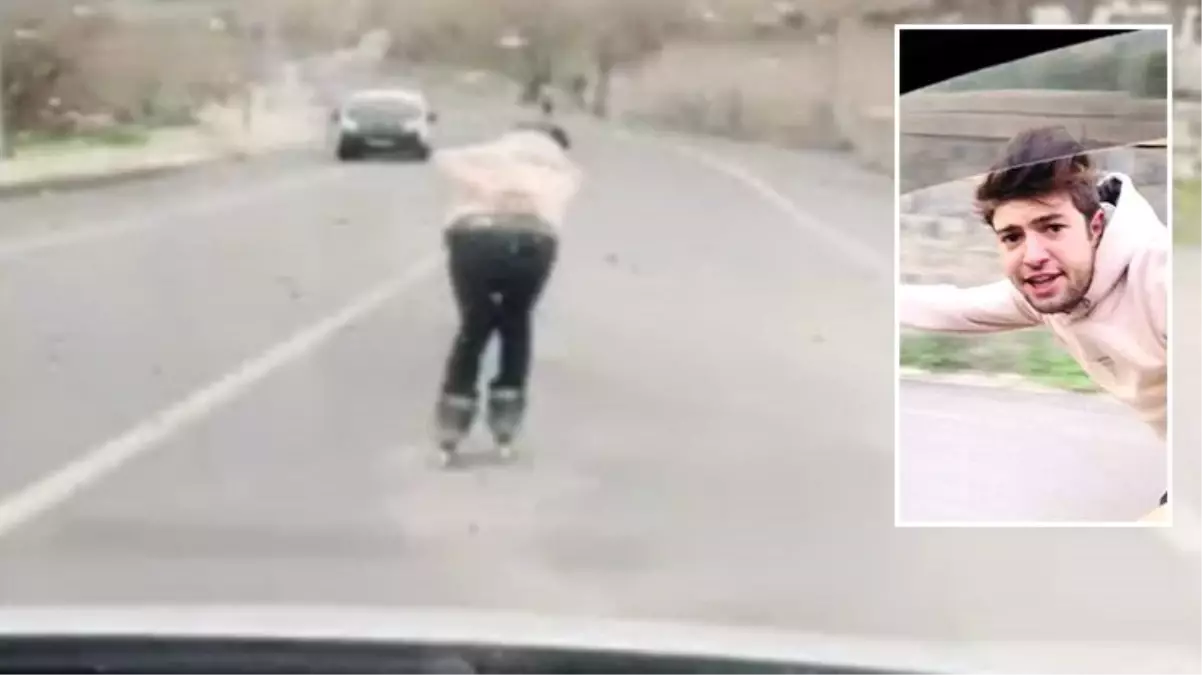 Patenli gençler, seyir halindeki araca tutunarak yolcuya adres sordu