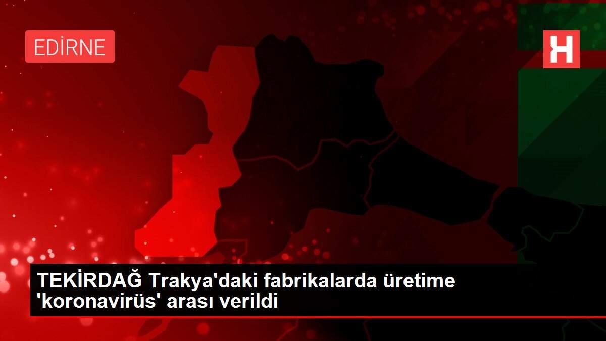 TEKİRDAĞ Trakya'daki fabrikalarda üretime 'koronavirüs' arası verildi